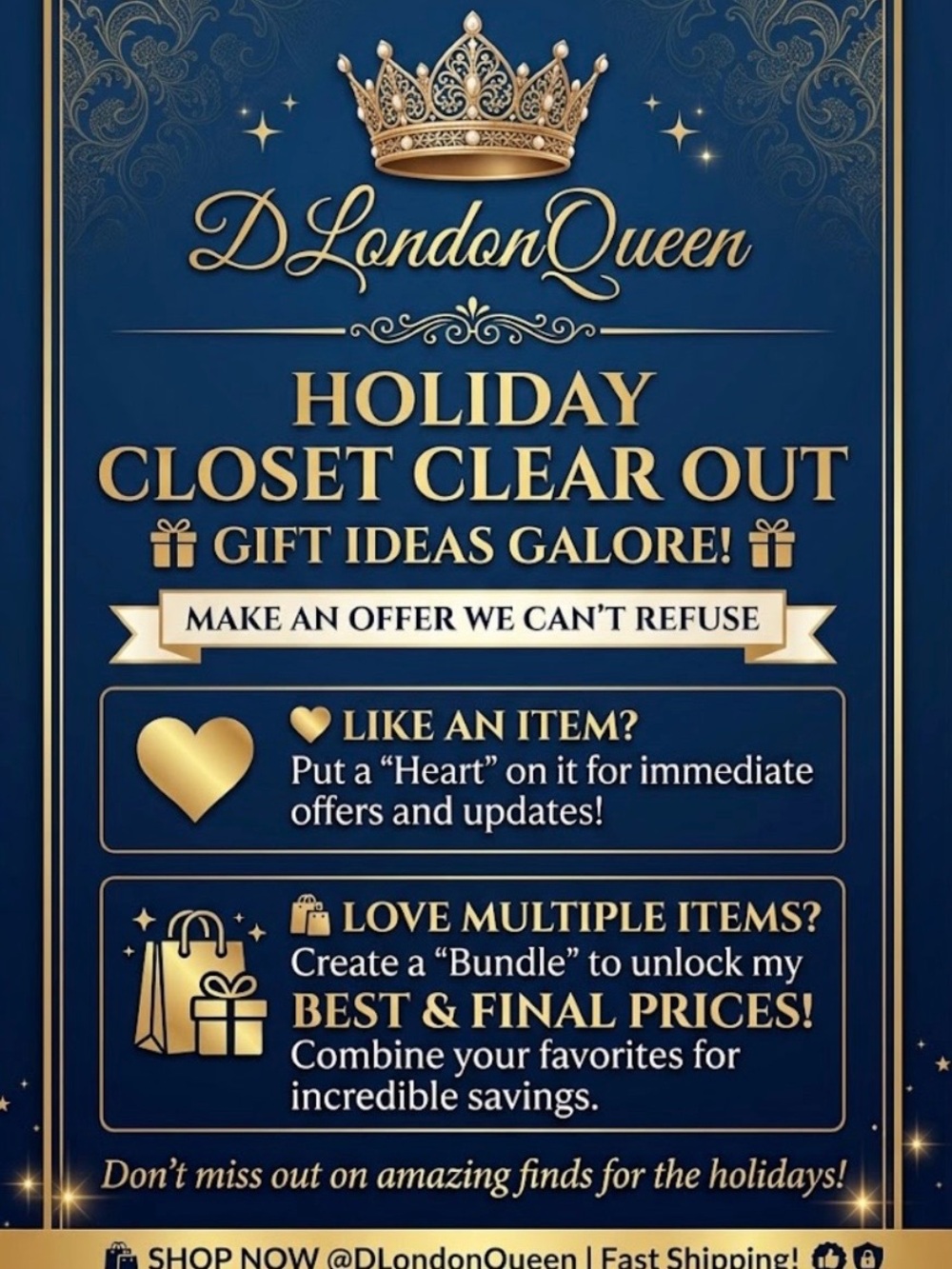 Neutral Cream Closet Cleanup Sign - Holiday Sale Notice